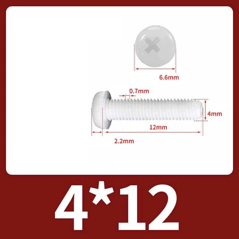 White Nylon Phillips Pan Head Machine Screws – M2 to M8, Non‑Conductive & Corrosion‑Free (PA66)