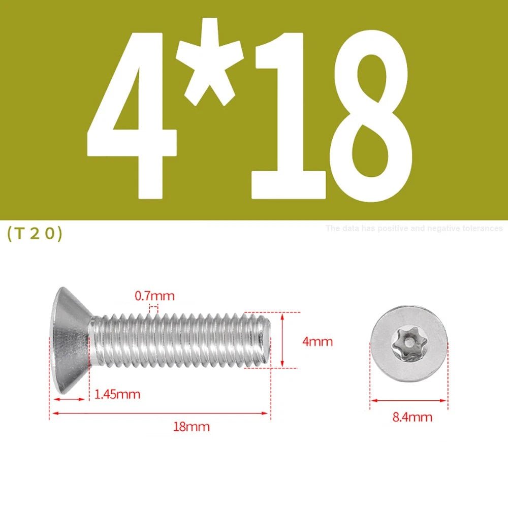 M3–M8 Pin Torx Countersunk Flat Head Machine Screws | A2 Stainless Steel - HomeDIYer