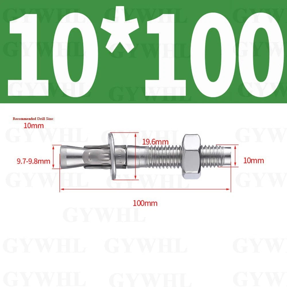 Hex Head Expansion Anchor Bolts — M6 to M20, Stainless Steel A2 & Zinc Plated, Extra Long