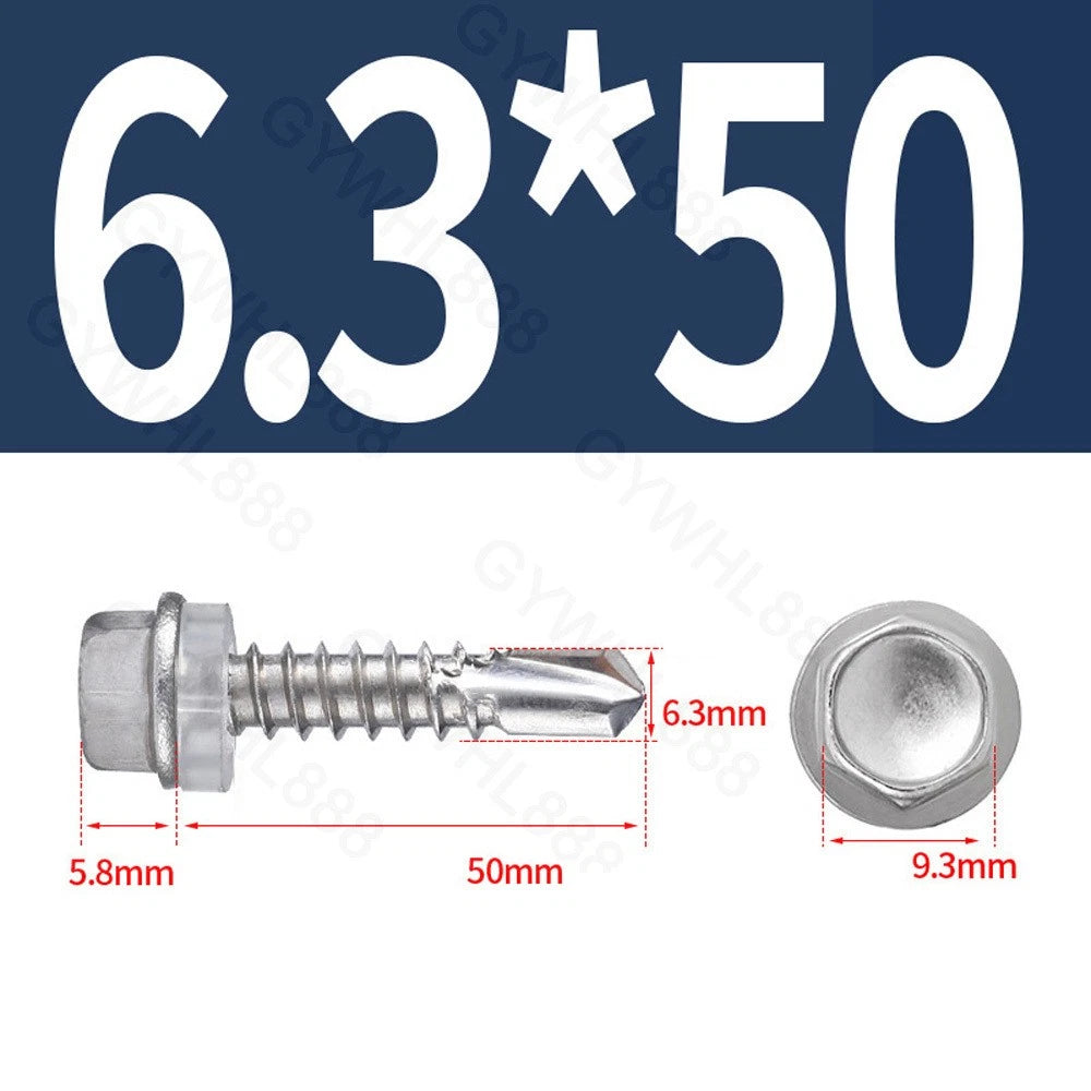 410 & A2 Stainless Hex Head Self‑Drilling Tek Screws – for Metal Roofing & Sheeting