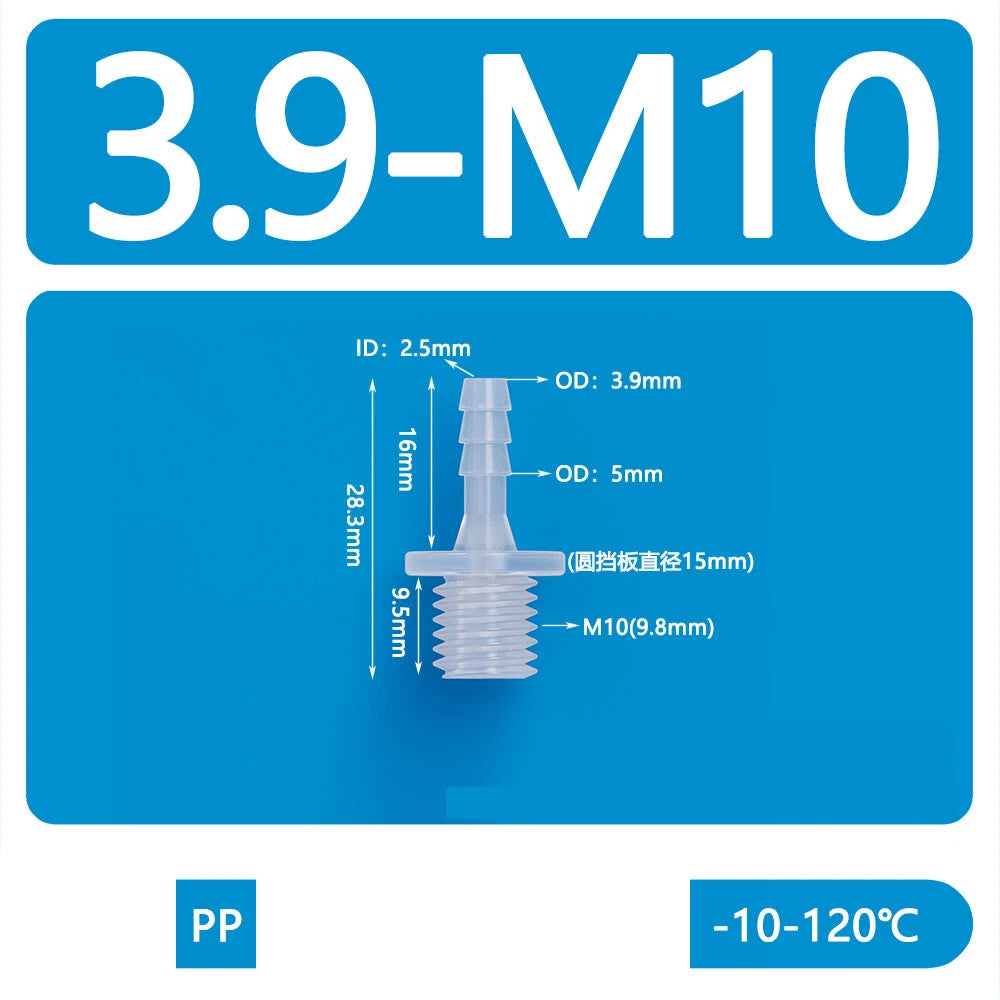BSP Metric External Thread Straight Barb Connector – Plastic Hose Pipe Fitting