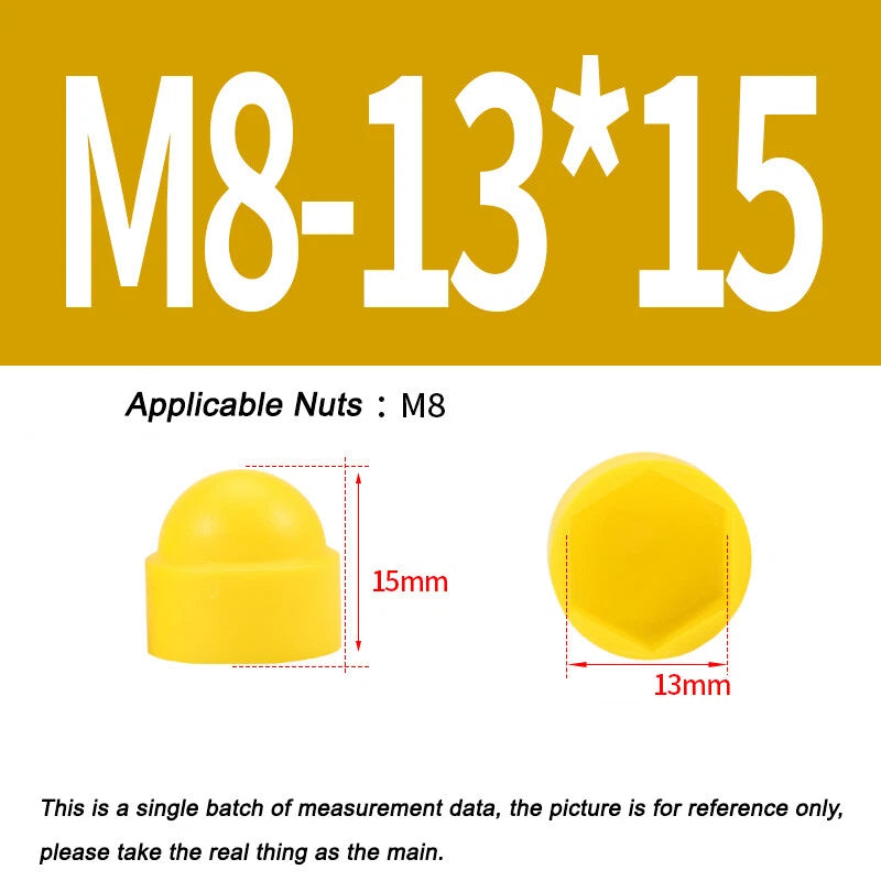 Hex Bolt & Nut Protection Caps – Plastic Hexagonal Screw Covers for M4 M5 M6 M8 M10 to M24 (PE, 5-100 Pack)