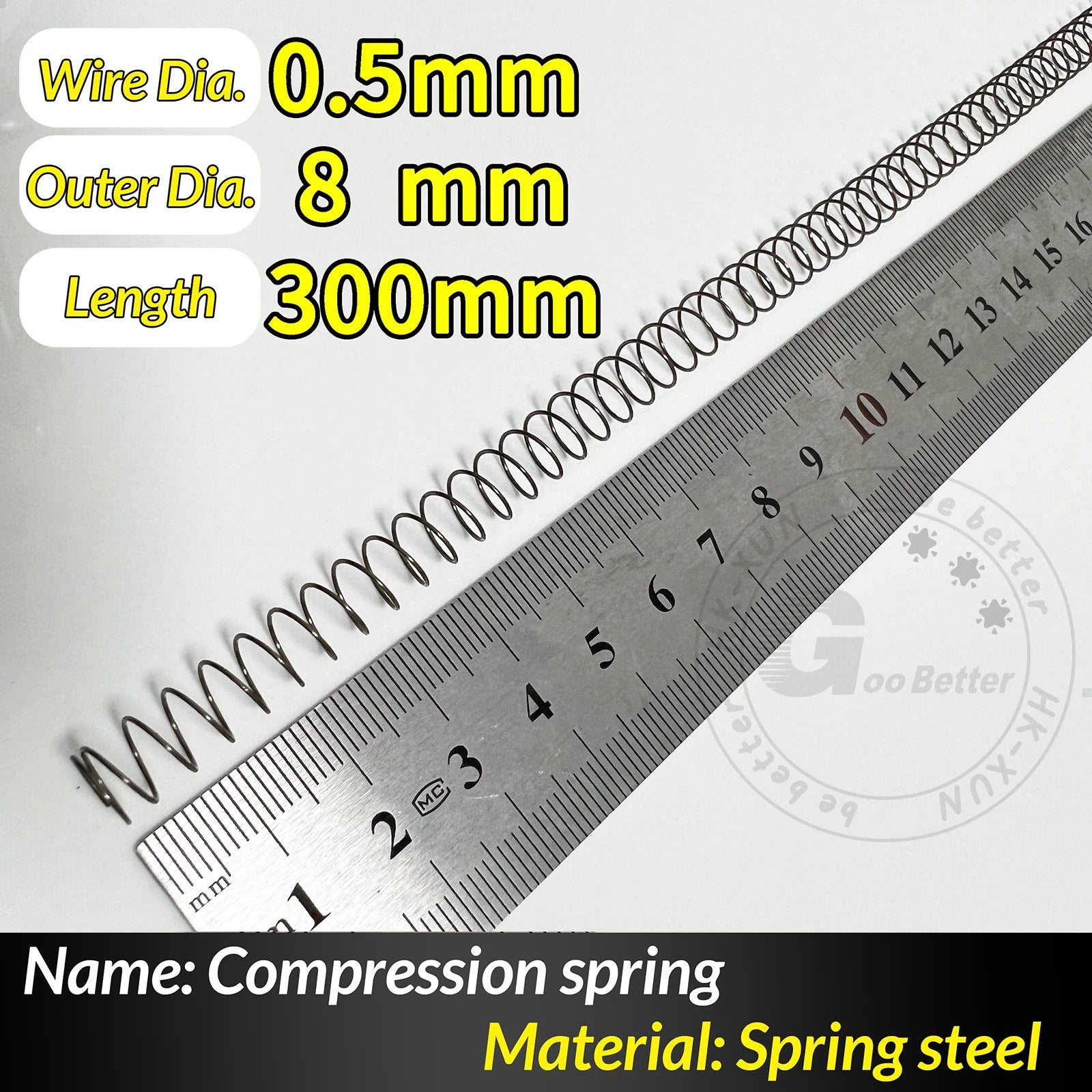 Compression Spring Pressure Springs, Wire Dia 0.3-1.0mm, OD 2-25mm, Length 300mm