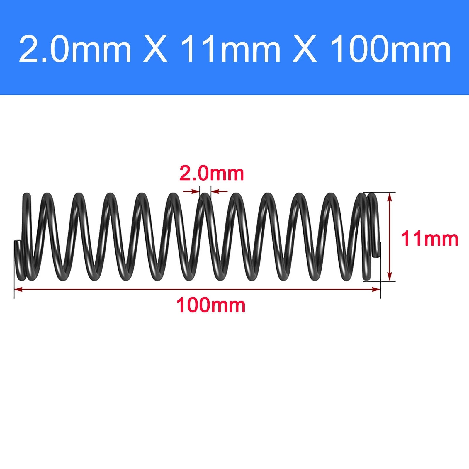 Compression Spring Spring Steel Pressure Coil 2mm Wire OD 8-25mm 10-100mm Shop