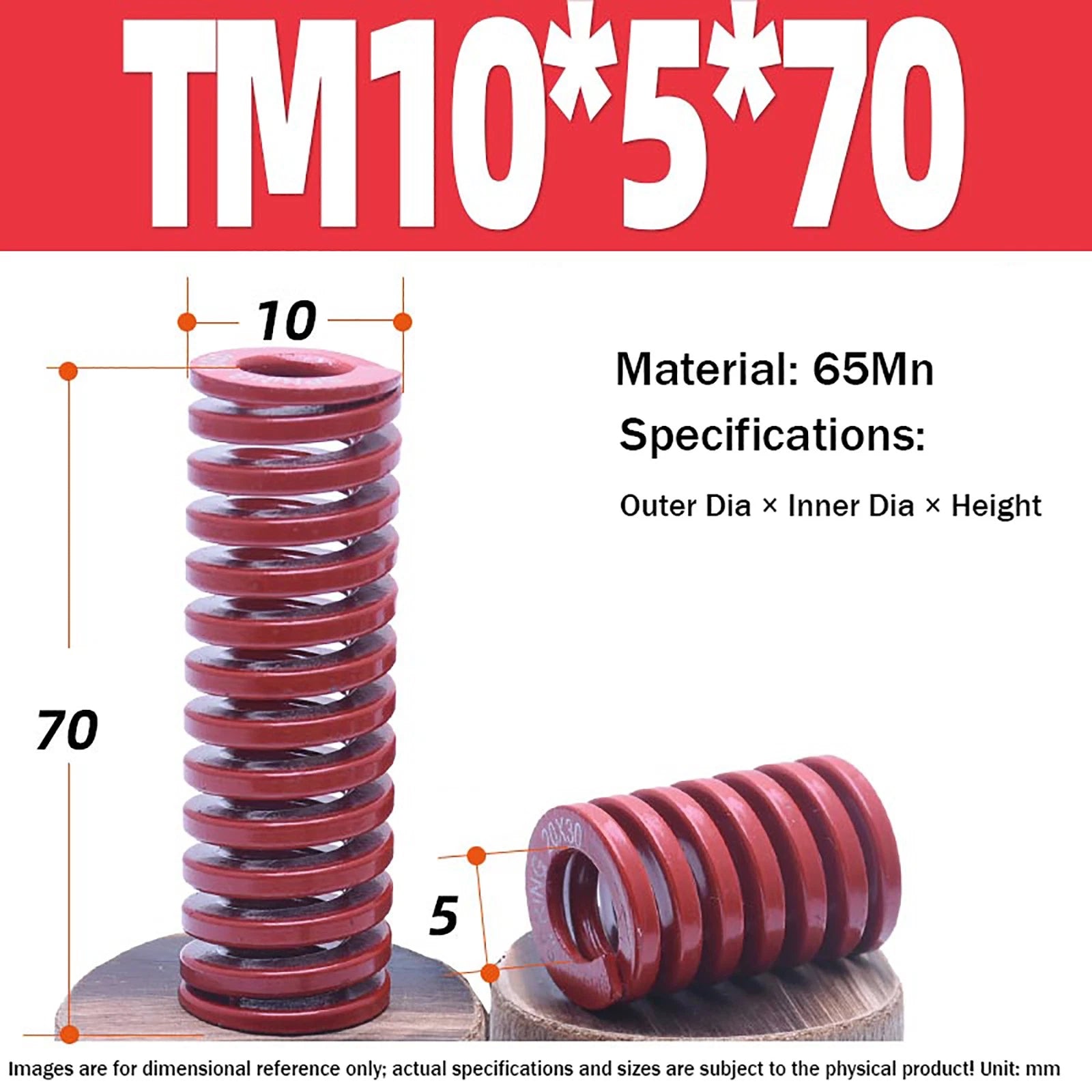 Heavy Load Duty Compression Die Spring, 8mm-50mm Diameter & Up To 400mm Long JIS