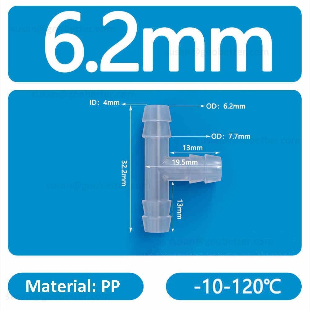 Plastic Barbed Hose Connectors — T-Piece, Elbow & Straight Fittings for Air & Water Lines