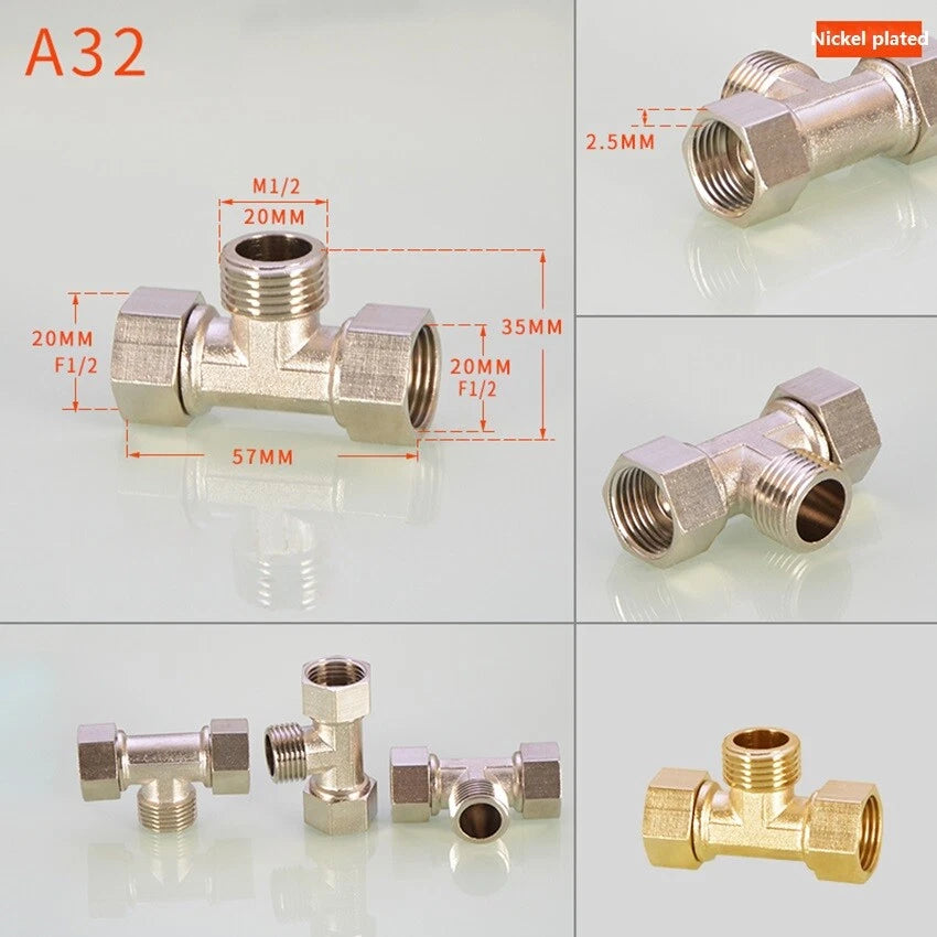 BSP 1/2" Brass Pipe Fittings — Adapters, Elbows, Tees & Connectors