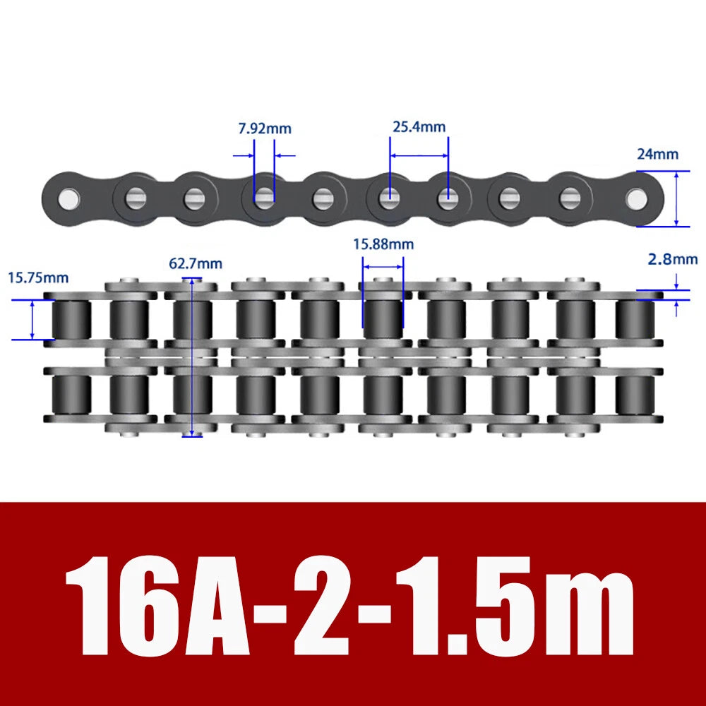Roller Chain Single Row-Double Row Transmission Chain Manganese Steel 04C 06B