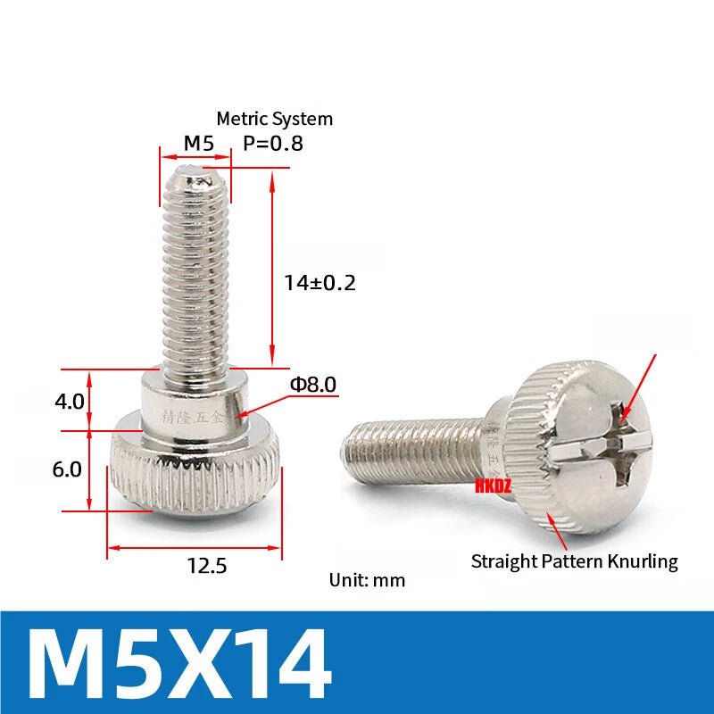 M3~M6 Phillips Carbon Steel Step Knurled Thumb Screws | Hand Grip Knob Bolts - HomeDIYer