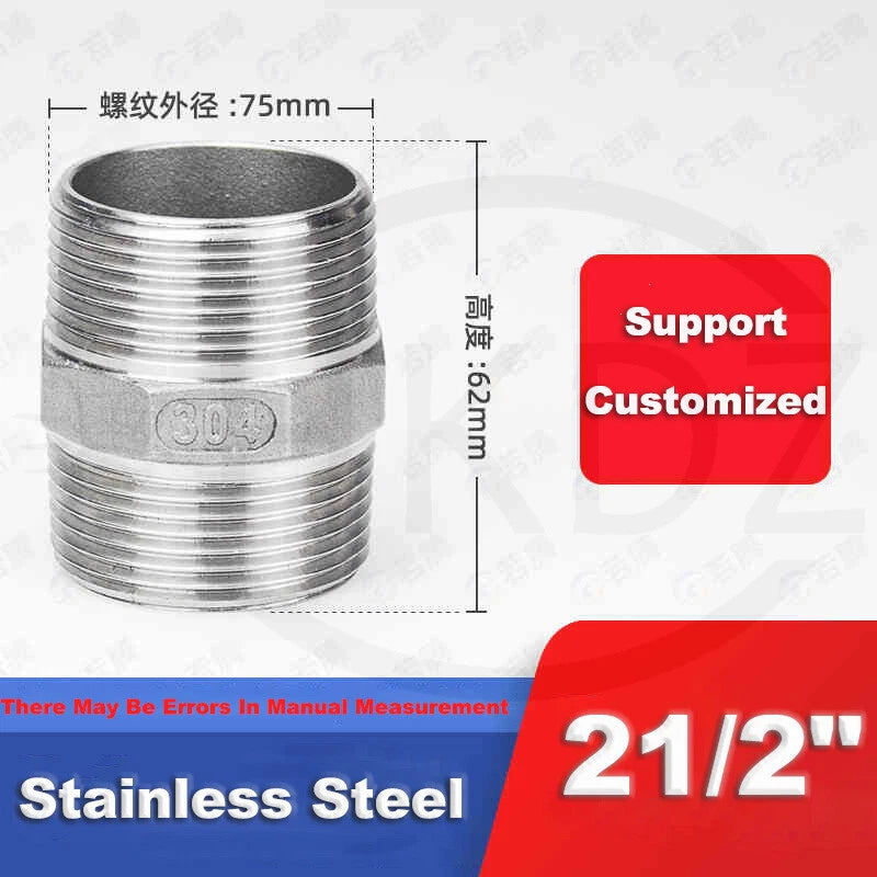 BSP Male to Male Stainless Steel Hexagon Nipple Pipe Fittings | 201 / 304 / 316 | 1/8" to 4"
