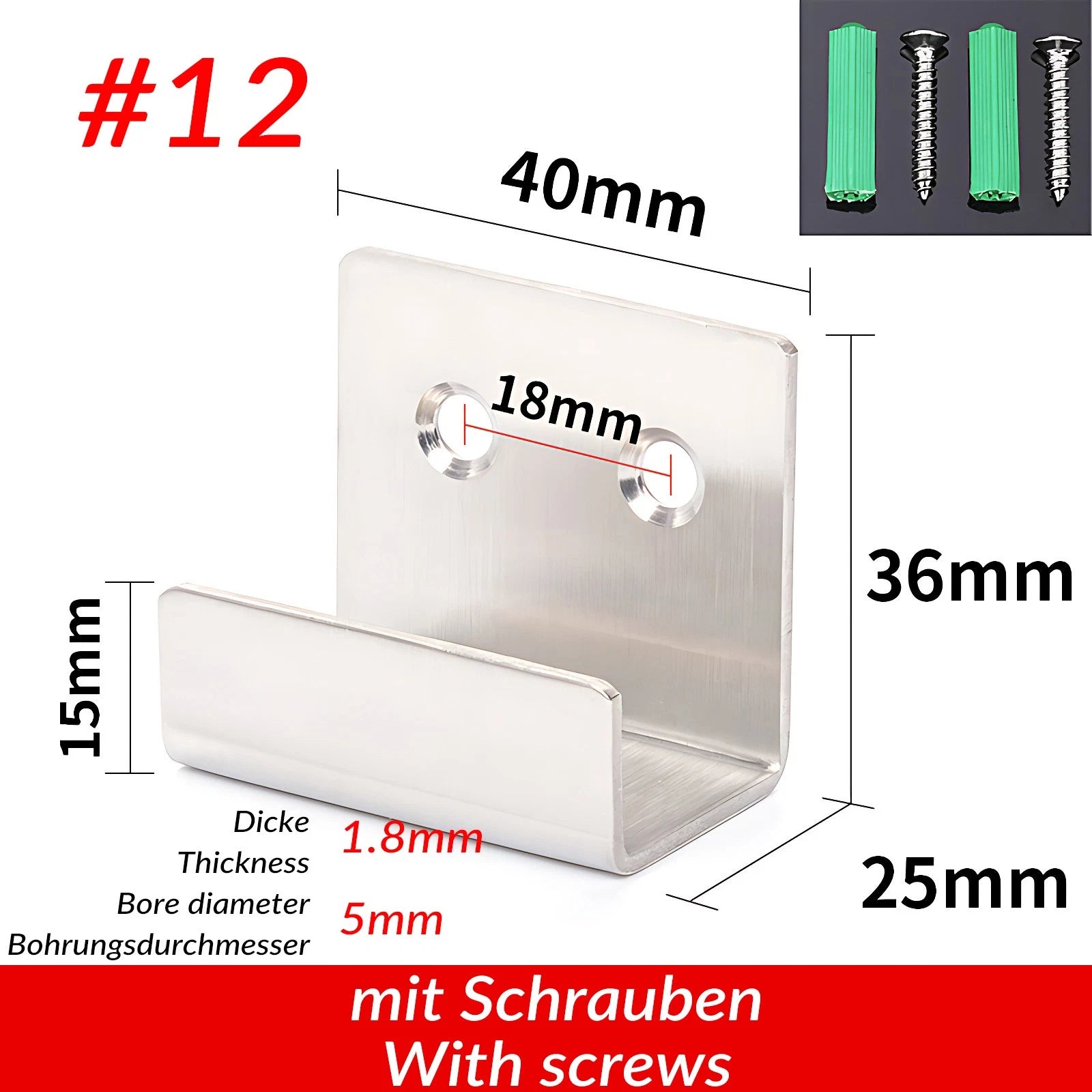 U Shaped Brackets Flat Hooks Stainless Hooks Ceramic Tile Display Bracket
