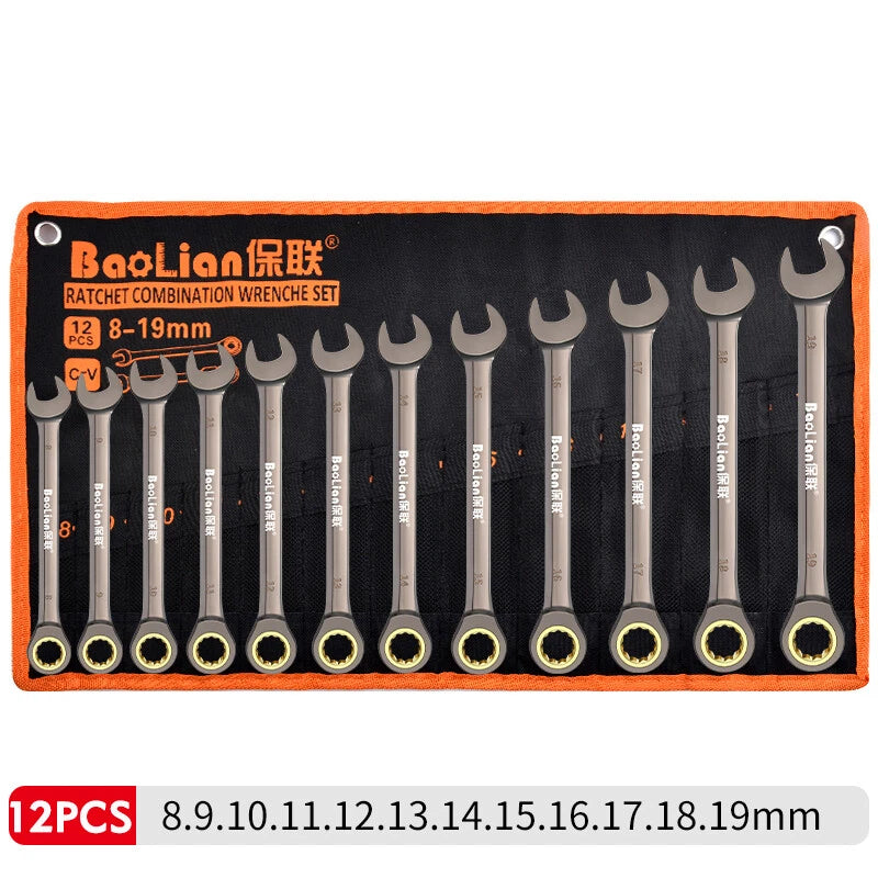 Ratchet Spanner Combination Fixed & Flexi 6 - 32mm Different Sizes Tool Wrench