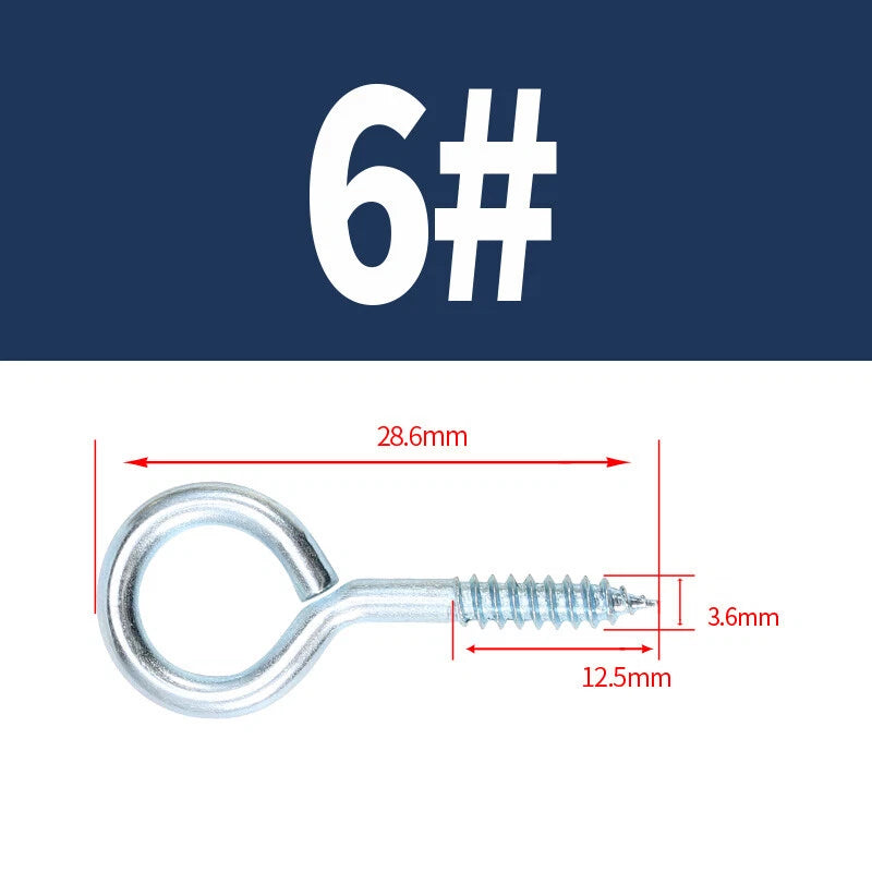 Zinc Screw Eyes & Hooks — Metric Wood Thread, 16–105mm, Hook & Eye with Optional Wall Plug