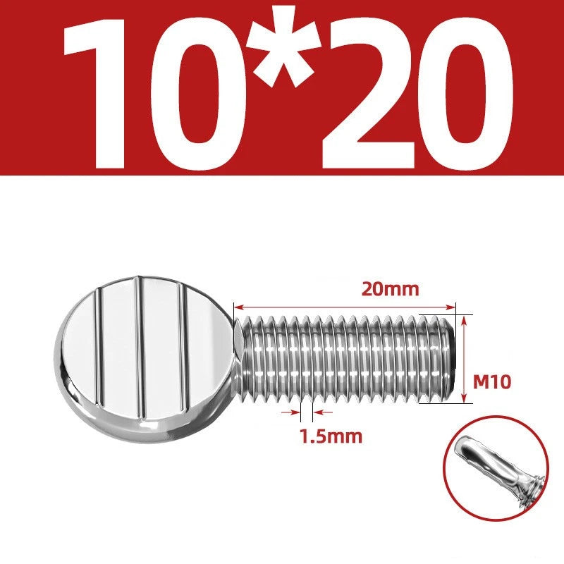 M4–M10 & 1/4"-5/16" Spade-Head Thumb Screws – A2 304 Stainless Steel, Tool-less Hand Grip
