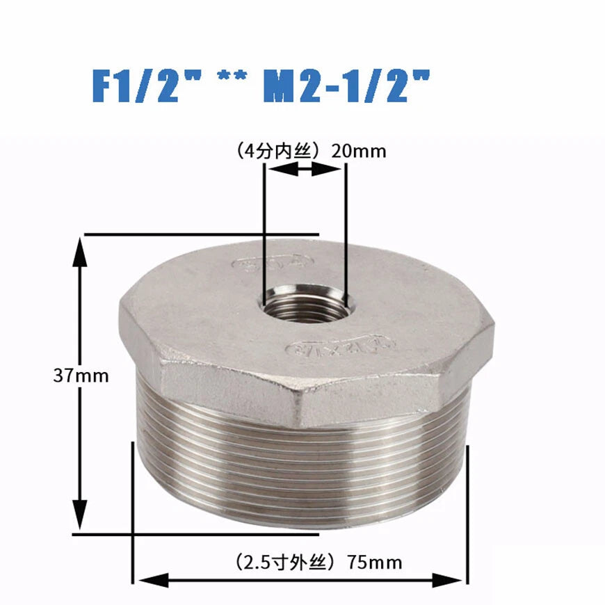 BSP Male to Female Reducing Bush Stainless Steel Pipe Fitting Adapter