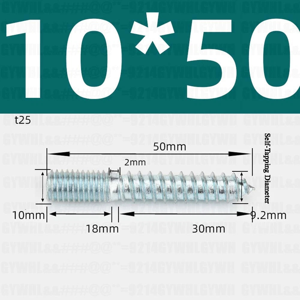 M6 M8 M10 Hanger Bolts – Zinc Plated Steel Torx Drive, Headless Furniture Wood Screws for Sofa Legs & Mounting