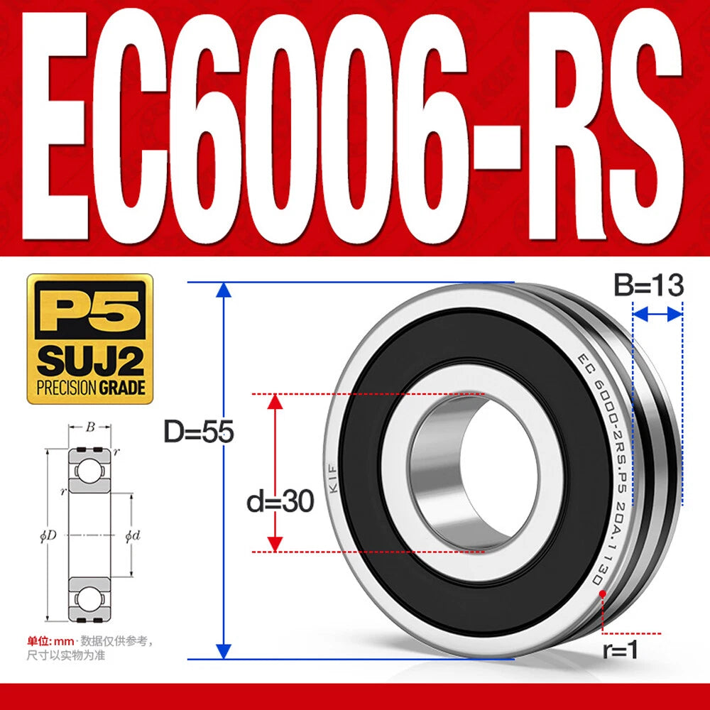 Non-Slip Ball Bearings EC6000/EC6200 Series High Speed Bearings 6000 6201~6206ZZ