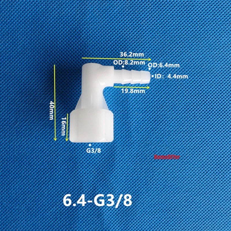 90° Elbow Plastic Female Thread Barbed Connectors Pipe Hose Water Reducer Joiner