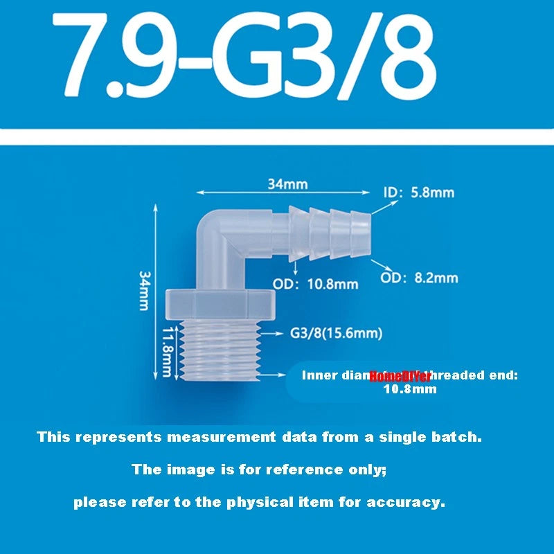 Male Thread Barbed 90° Elbow Hose Connector — Plastic Pipe Fitting with Washer