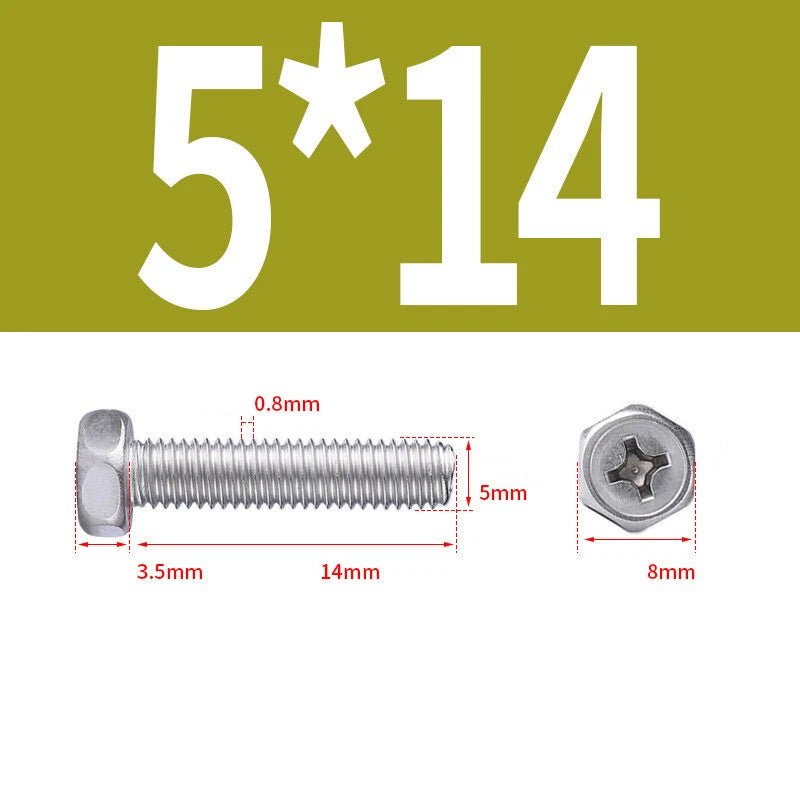 A2 Stainless Steel Hex Head Machine Screws – M3 M4 M5 M6 M8, Fully Threaded (304 Grade) - HomeDIYer