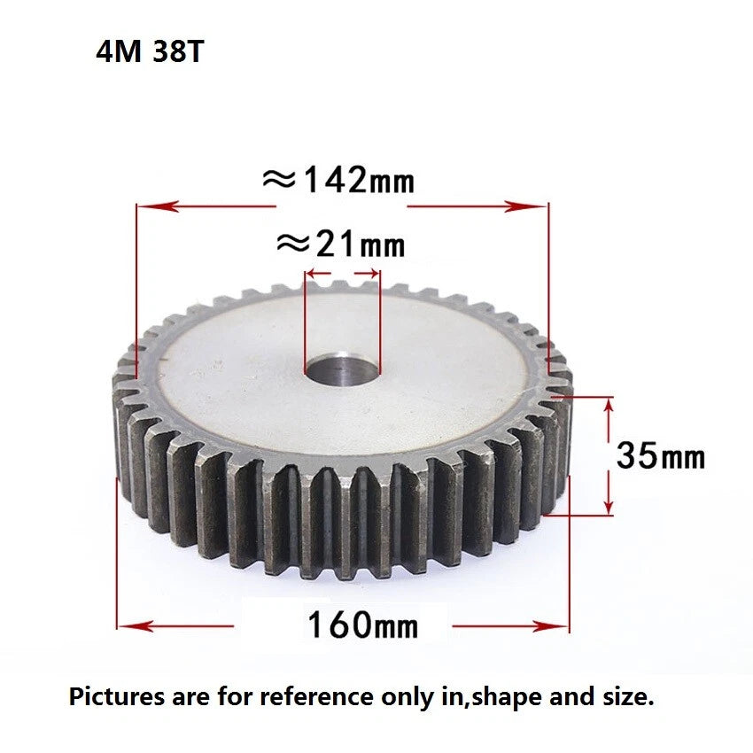 45# Steel 4Mod 10T-80T Spur Gears Thickness 35mm Motor Pinion Transmission Gear