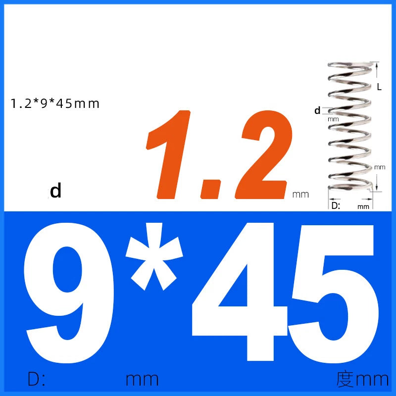 Compression Spring 1.2mm Wire Dia 8mm - 13mm OD Small Pressure Springs
