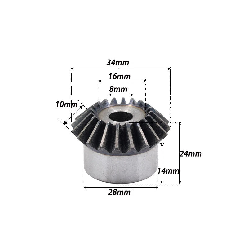 Bevel Gear 0.5/1/1.5/2/2.5/3/4/5/6 Mod 15T-40T 45# Steel 90° Transmission Gears