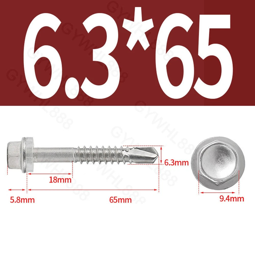 410 & A2 Stainless Hex Head Self‑Drilling Tek Screws – for Metal Roofing & Sheeting