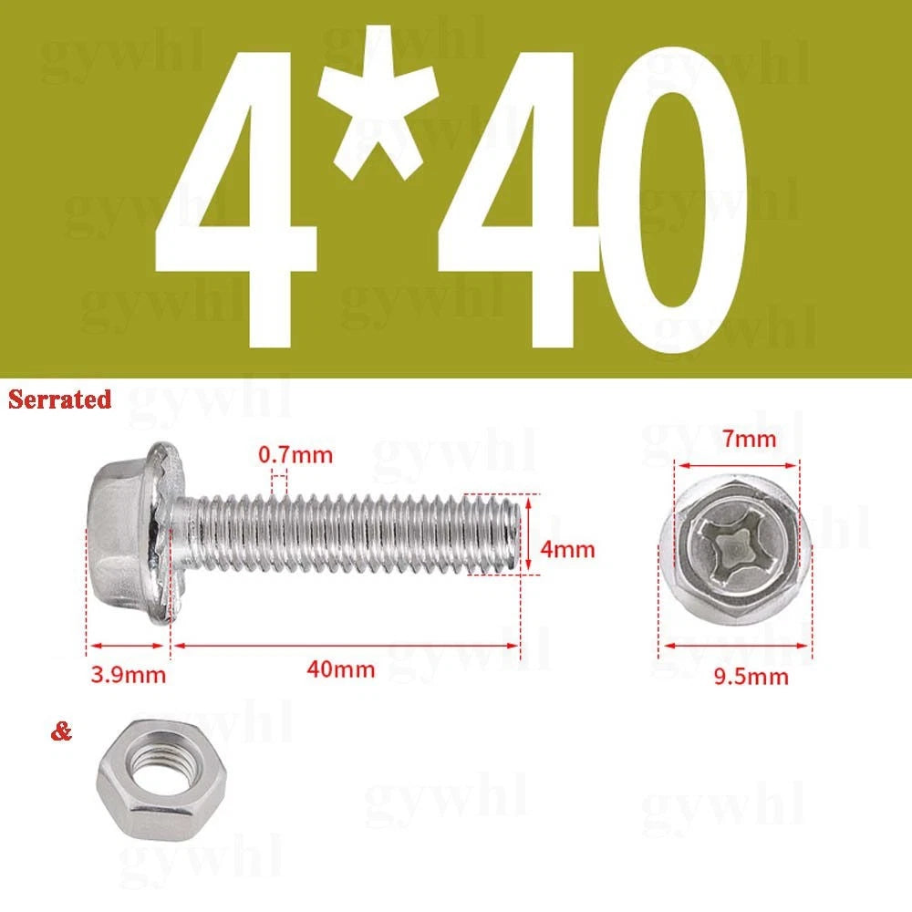 Phillips Hex Flange Bolts with Hex Nuts — Serrated & Smooth, M3–M8