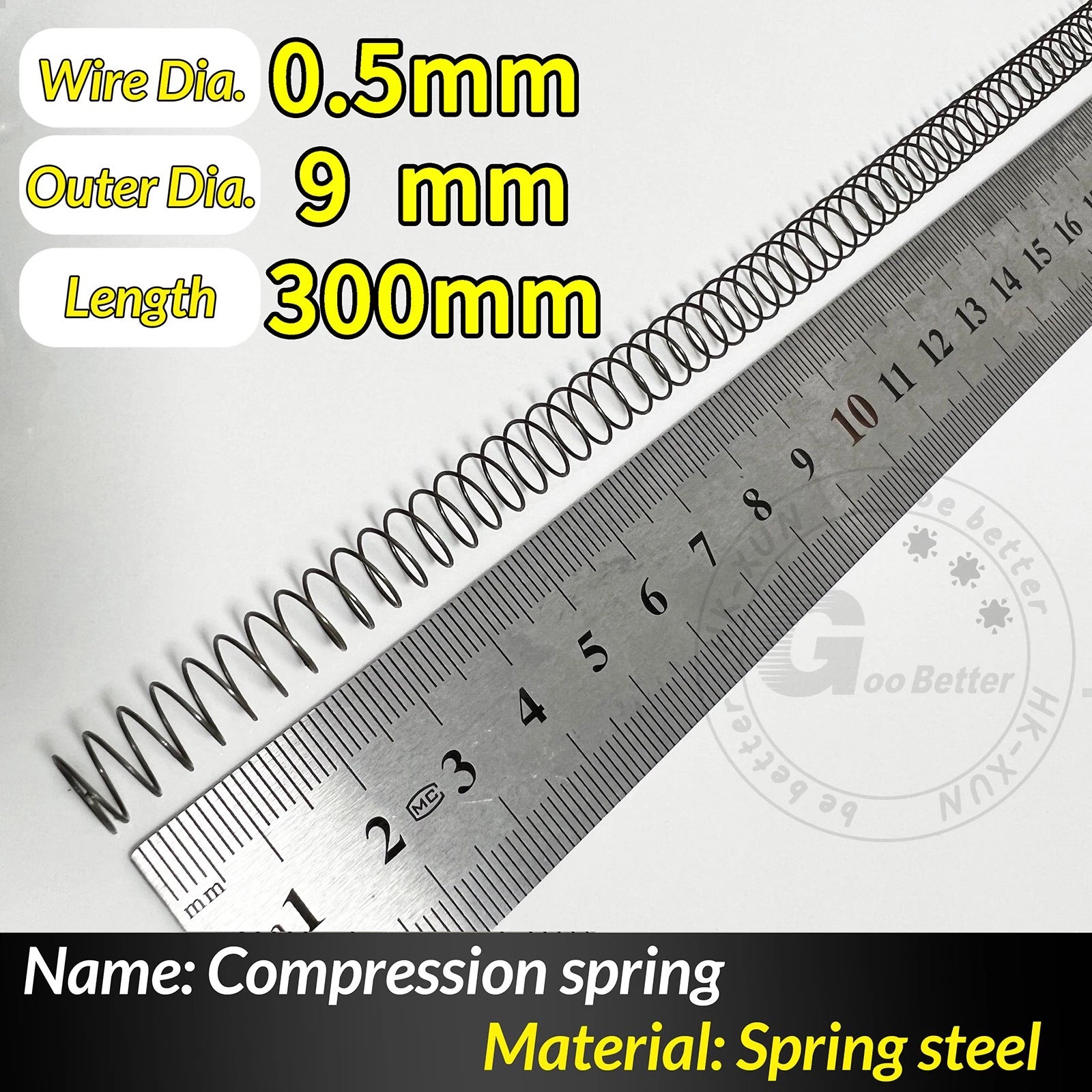 Compression Spring Pressure Springs, Wire Dia 0.3-1.0mm, OD 2-25mm, Length 300mm