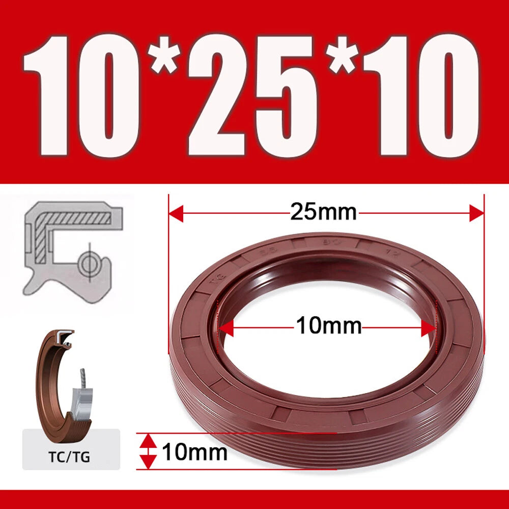 Metric TC Oil Seal FKM Dual Lip Rotary Shaft Seal 8mm–40mm Bore