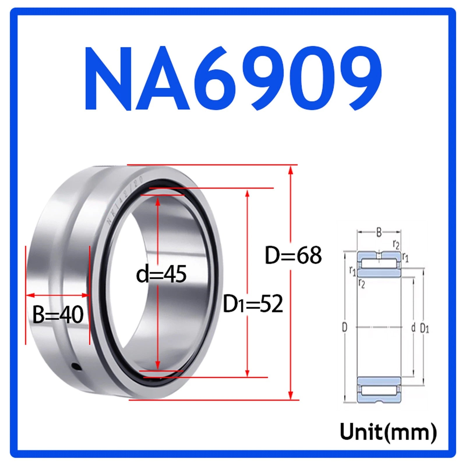 Needle Roller Bearings With Inner Ring High-Quality NA4900 - NA6920 ID 10-100mm
