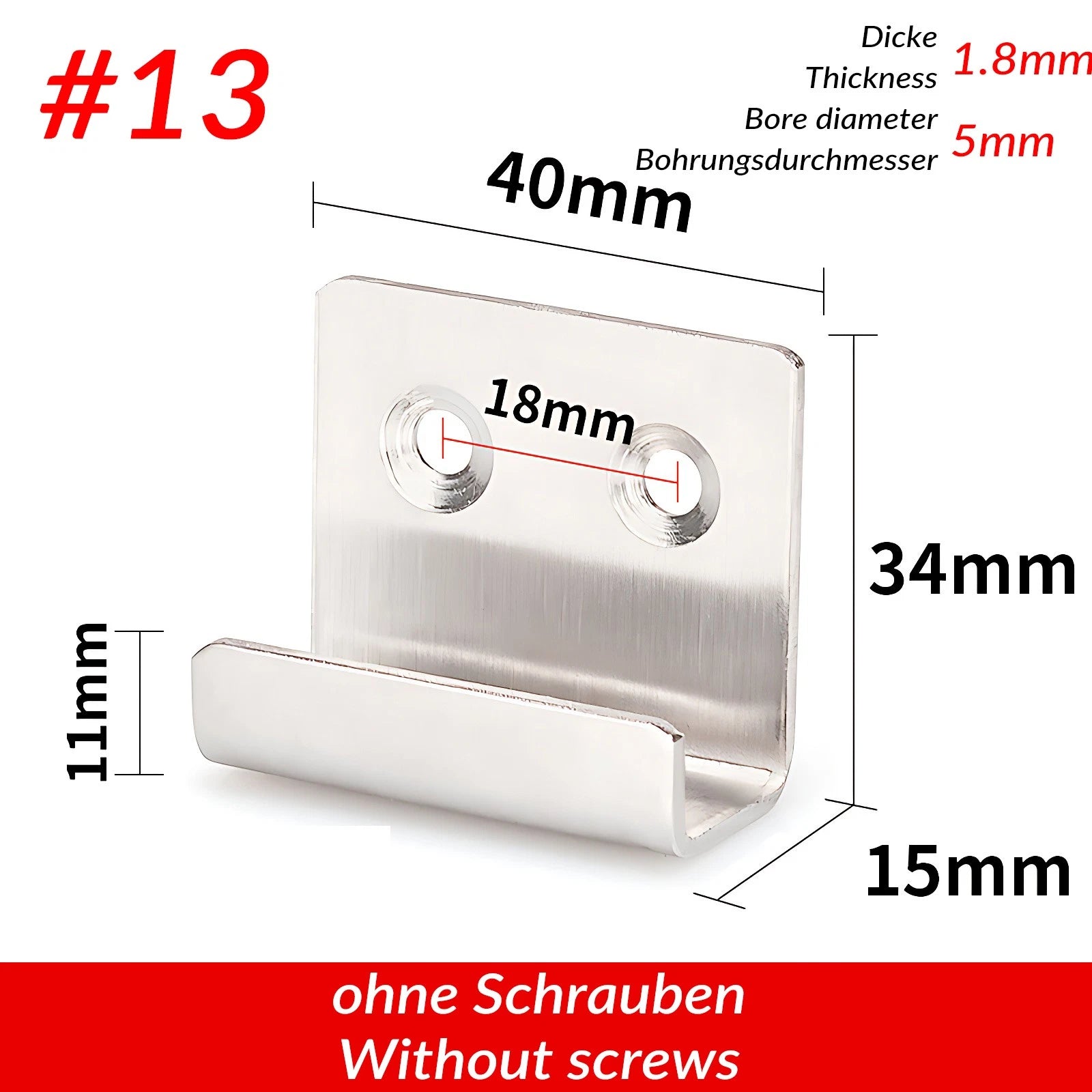 U Shaped Brackets Flat Hooks Stainless Hooks Ceramic Tile Display Bracket