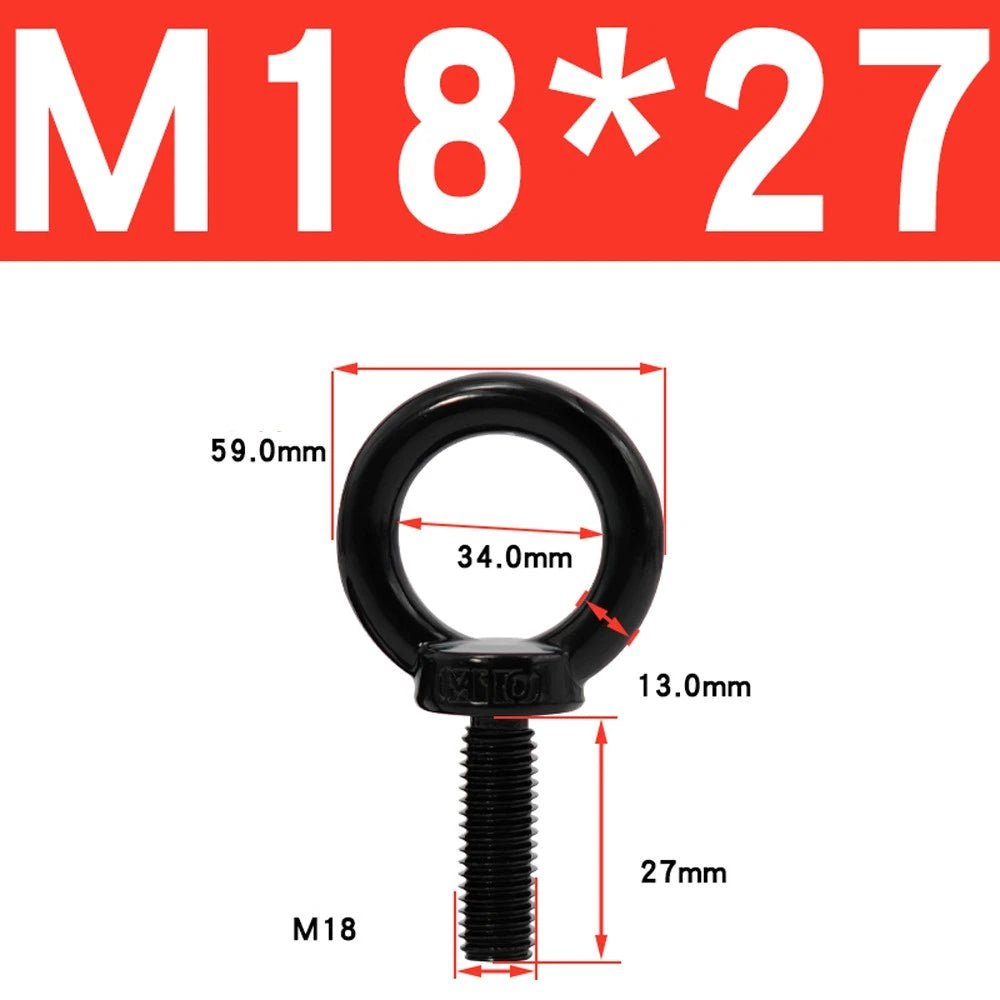 Black 304 Stainless Steel Eye Bolts and Eye Nuts — M3 to M20 Lifting Hardware - HomeDIYer