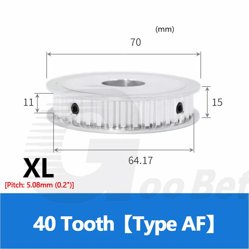 XL 10mm Timing Belt Drive Pulley Aluminium 10 - 40 Tooth 4-25mm Bore Extra Light