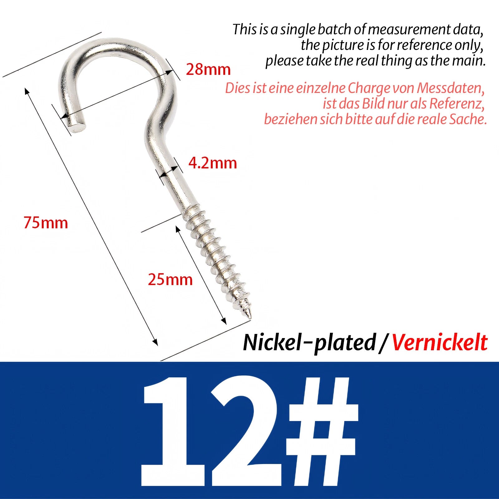 Screw-In Eye Hooks & Open Hooks — Nickel, Zinc & 304 Stainless, 16–106mm, All Sizes