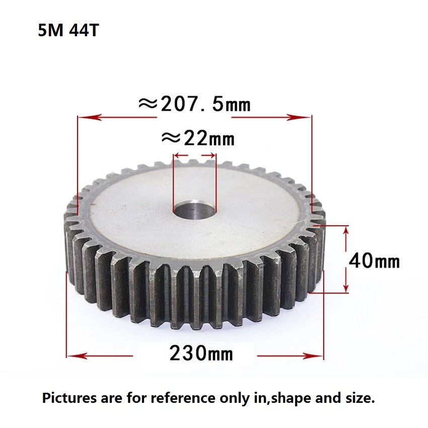 5 Modulus 10-70Tooth Spur Gears 45# Steel Thickness 40mm Motor Power Drive Gear