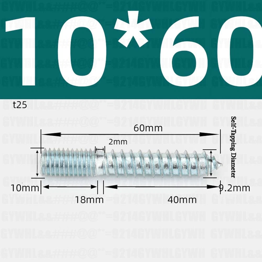 M6 M8 M10 Hanger Bolts – Zinc Plated Steel Torx Drive, Headless Furniture Wood Screws for Sofa Legs & Mounting