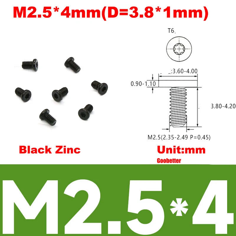 CM2/CM2.5/CM3/CM4 Ultra Thin Wafer Flat Head Phillips Screws – For Laptop & Computer Repair (M2–M4)