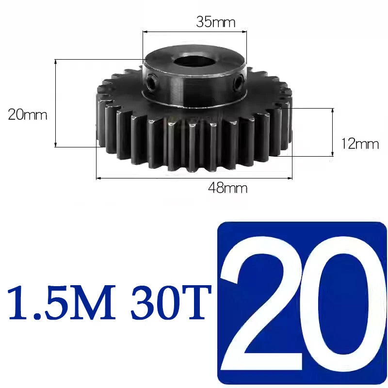 Spur Gears 1.5 Mod Transmission Gear With Step 45#Steel Pinion Motor Gear 15~50T