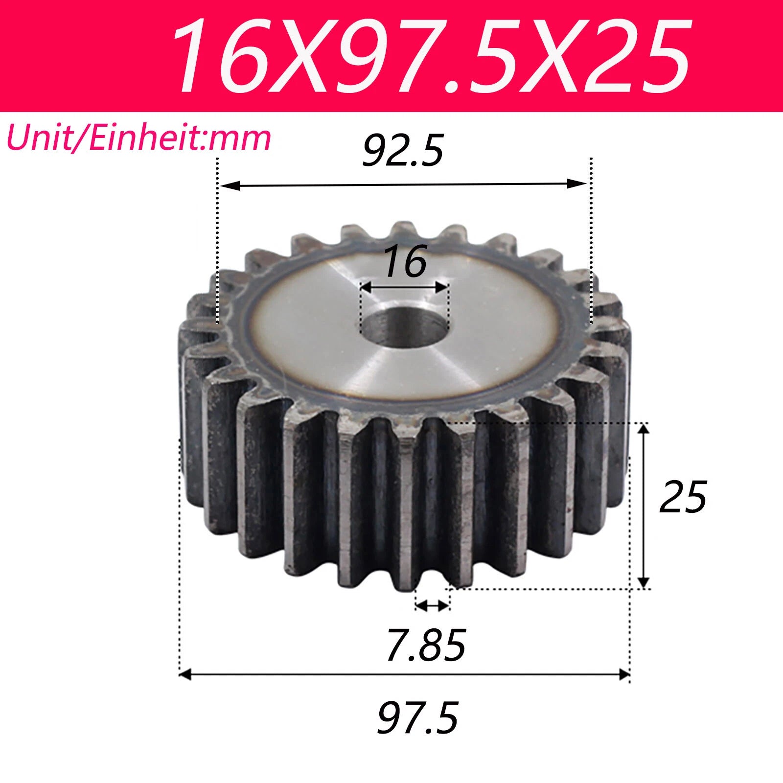 2.5 Modul 45# Steel Spur Gears Pinion Gear Thick 25mm 10-80 Teeth For 3D CNC