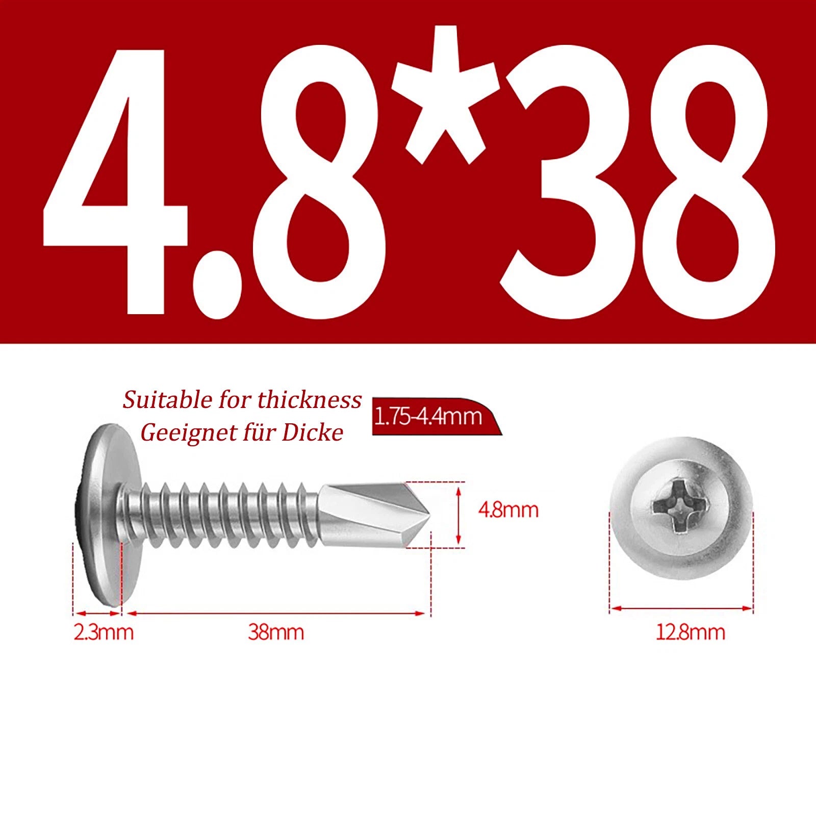 Self Drilling Wafer Head Screws – 304/410 Stainless & Galvanized Steel, M4.2 M4.8