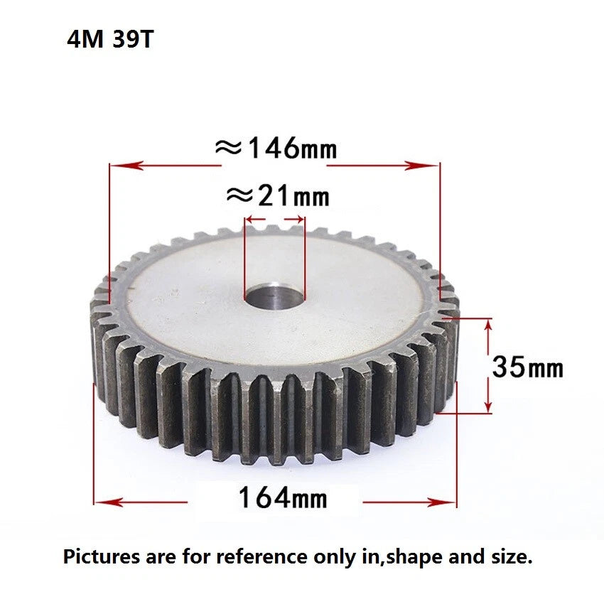 45# Steel 4Mod 10T-80T Spur Gears Thickness 35mm Motor Pinion Transmission Gear
