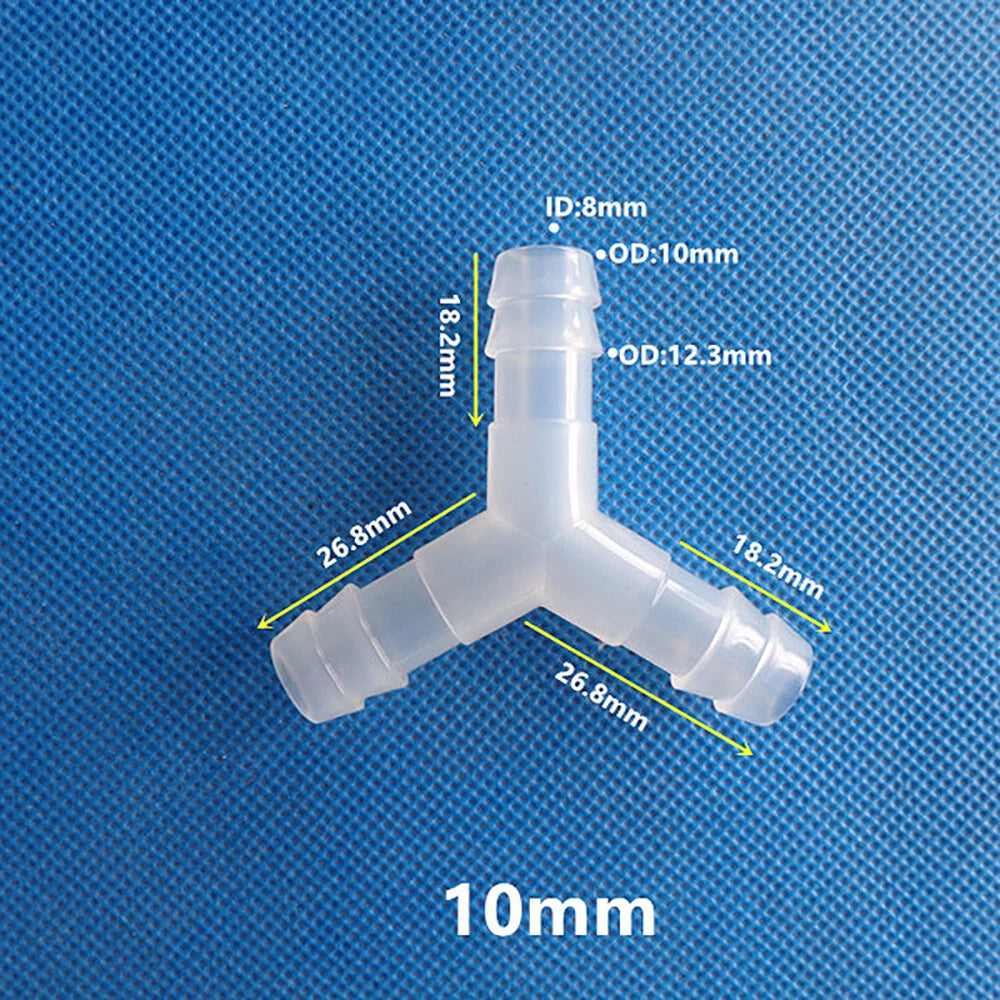 Y-Type 3-Way Barbed Hose Connector — Plastic Tee Fitting for Tube & Pipe