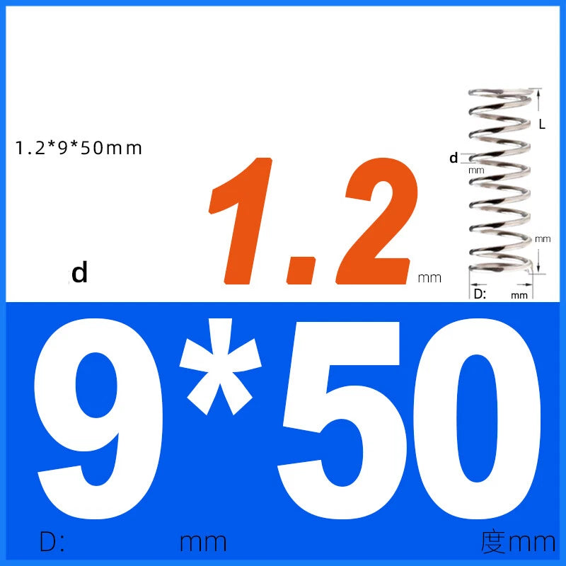 Compression Spring 1.2mm Wire Dia 8mm - 13mm OD Small Pressure Springs