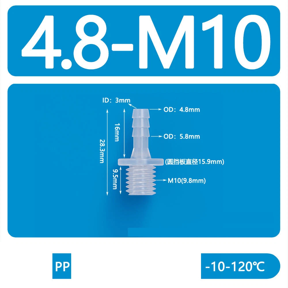 BSP Metric External Thread Straight Barb Connector – Plastic Hose Pipe Fitting