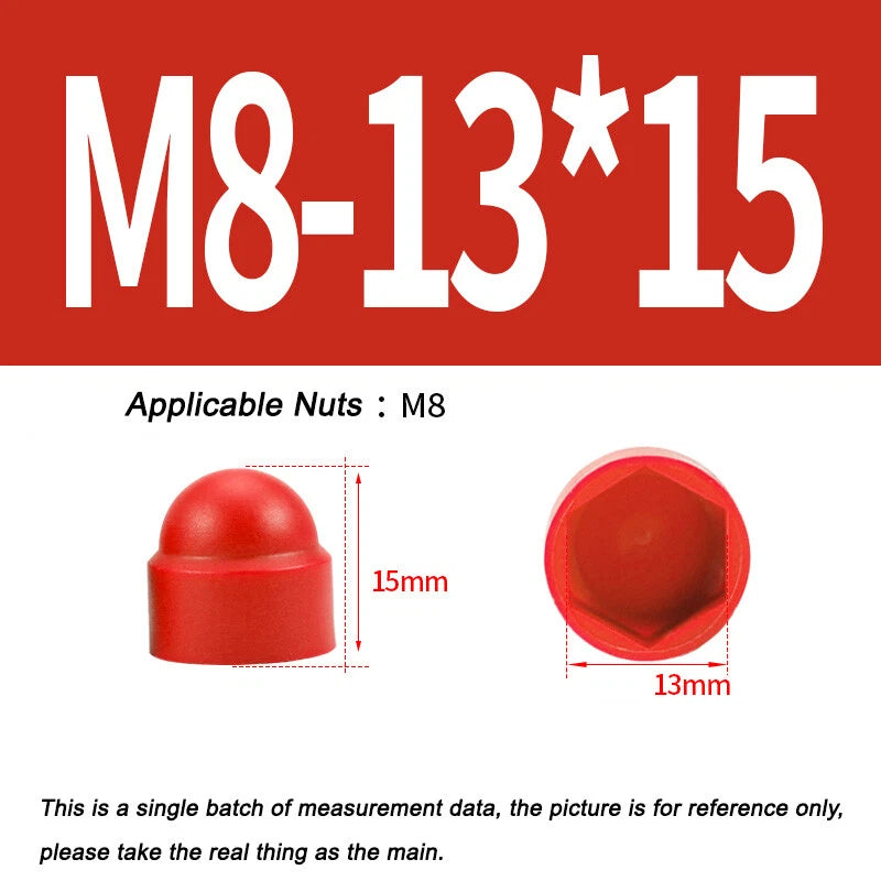 Hex Bolt & Nut Protection Caps – Plastic Hexagonal Screw Covers for M4 M5 M6 M8 M10 to M24 (PE, 5-100 Pack)