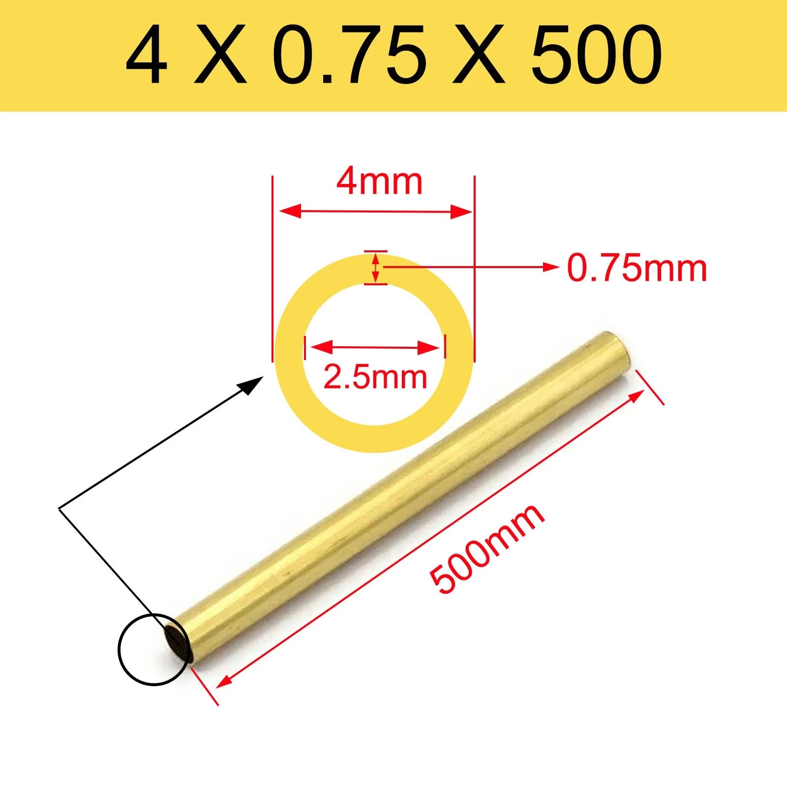 Brass Tubes ROUND PIPE Cu 62% OD 2mm 3mm 4mm 5mm 6mm 7mm 8mm 9mm 10mm To 90mm