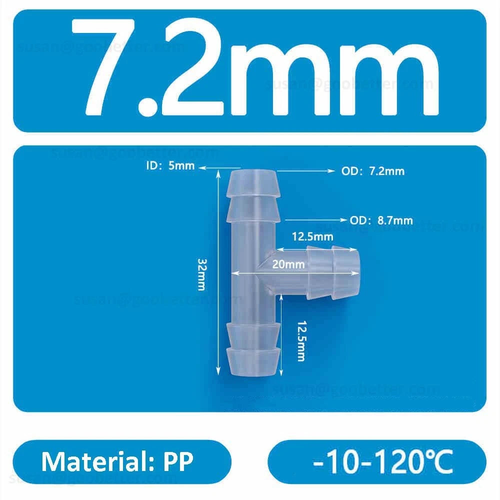 Plastic Barbed Hose Connectors — T-Piece, Elbow & Straight Fittings for Air & Water Lines