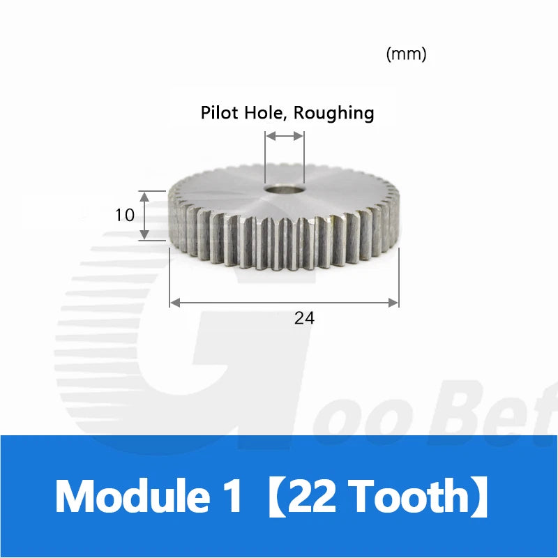 Mod 1 1.5 2 2.5 3 4 5 Spur Gear C45 Steel 12 Tooth - 160 Tooth Motor Pinion Flat